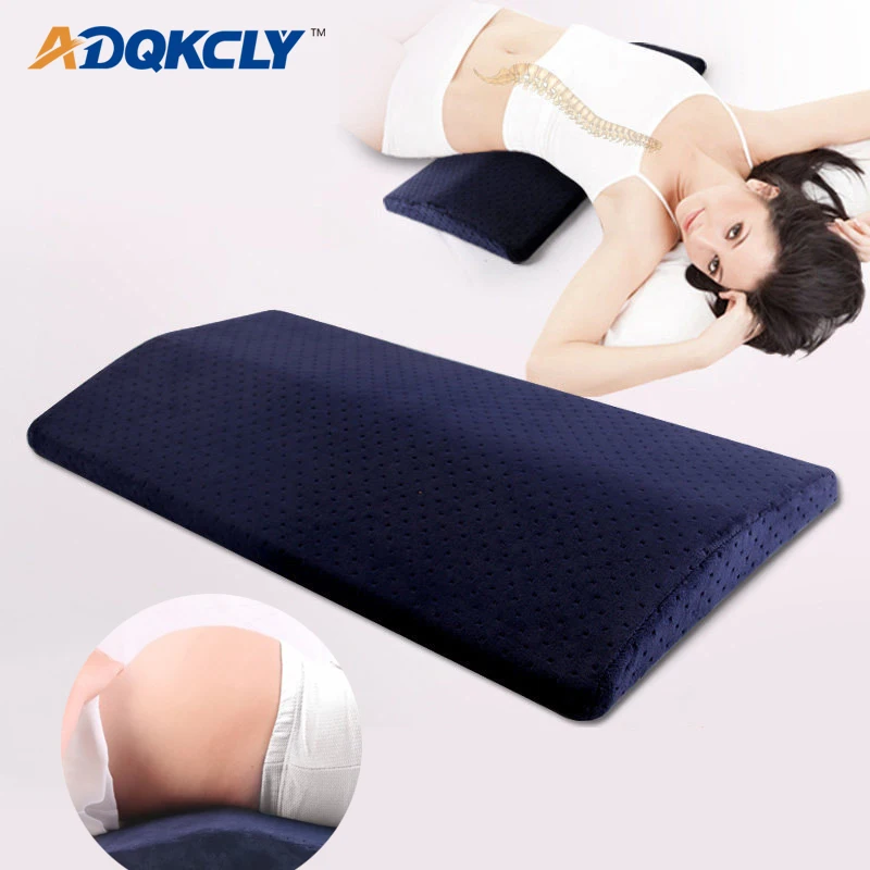 

ADQKCLY Memory Foam Back Pillow Cotton Fabric Lumbar Legs Triangle Sleeping Waist Pad Preganant Waist Pillow 60*30*6cm Cushion