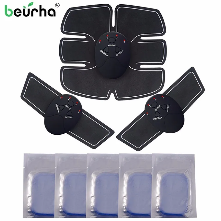 10PCS Gel Pads EMS Trainer Wireless Muscle ABS Stimulator Smart Fitness