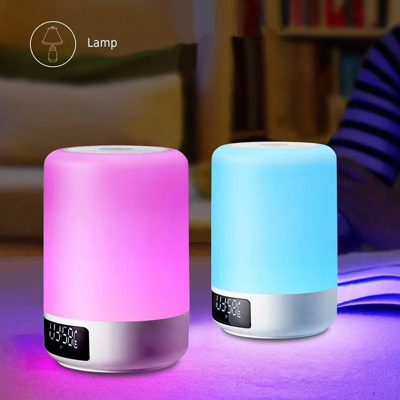 

Newly Wireless Bluetooth V4.2 Smart Speaker Night Light Lamp Alarm Clock Audio TF Card Support