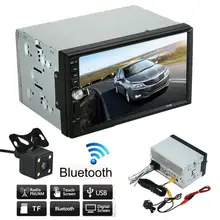 Автомобиль MP5 игроков двойной 2 Din стерео MP5 MP3 плеер Радио Bluetooth USB AUX+ парковка Камера#2817