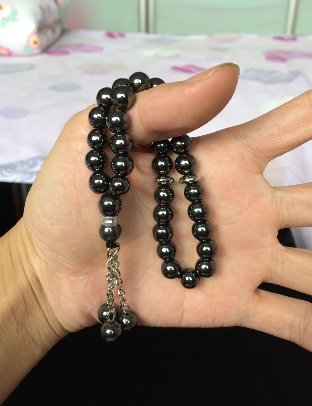 2pc/lot Free shipping islam gift 8mm*8mm muslim 33 black hematite