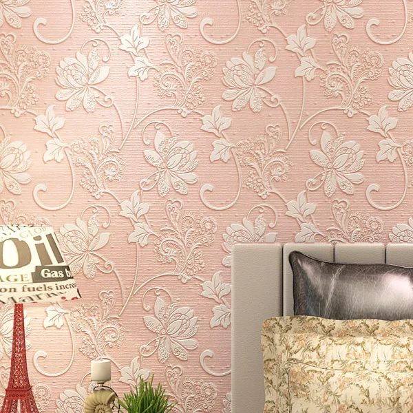 

1M Home Improvement Wall Paper European Self-adhesive Fashion 3D Non-woven Luxury Wallpaper Rolls for Bedroom Industrial Decor