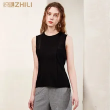 ZHILI женский простой вязаный тонкий топ из тонкой ткани жилет(S-4XL