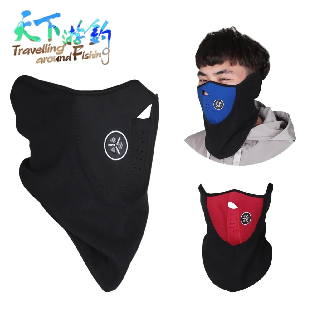 

TAF Fishing Half Face Mask Cover Warm Fleece Face Hood Protection Outdoor Winter Neck Guard Scarf Warm Mask Fishing Tackle Tools