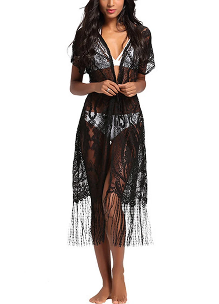 Women's Swimsuit Cover Up - Long Sleeve Chiffon Button Down Beach Shirt | Bikini Coverup Tops