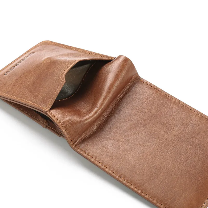 Высококачественный Роскошный кошелек из натуральной кожи, модный короткий кошелек, повседневные мужские кошельки с карманами для монет, мужские кошельки