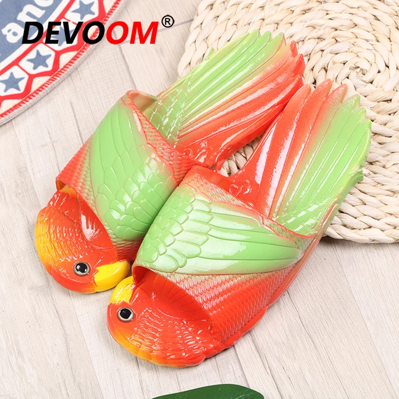 New Arrival Design Parrot Slippers Women Summer 2018 Fish Slippers