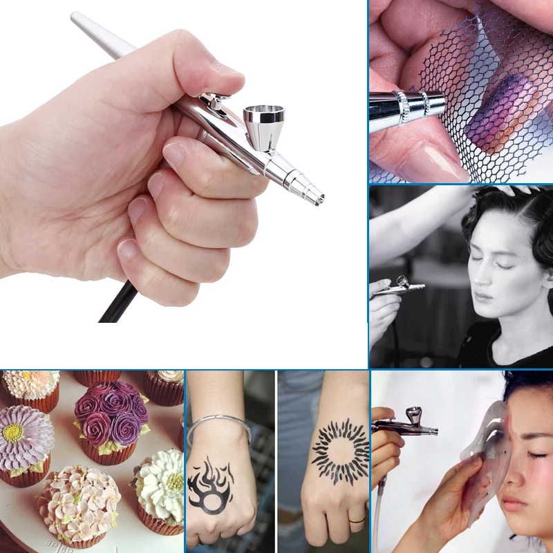 AirBrush&FREE SHIPPING Airbrush Gun 0.4mm Needle Tattoo Art Set Body Paint,Airbrush kit With Compressor Makeup Craft Toy