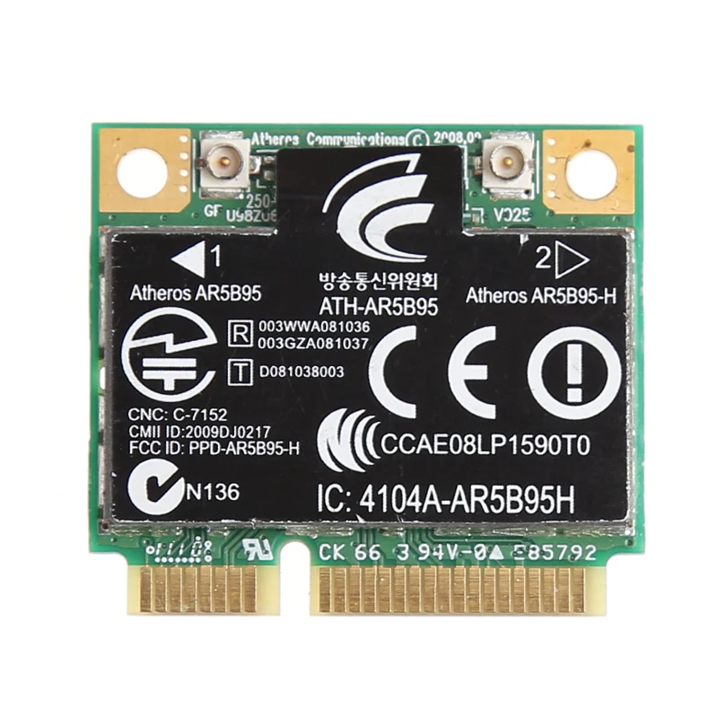 Aneng Беспроводной 150 м 802.11b/G/N Половина Mini pci-e карты для HP Atheros ar5b95 605560-005