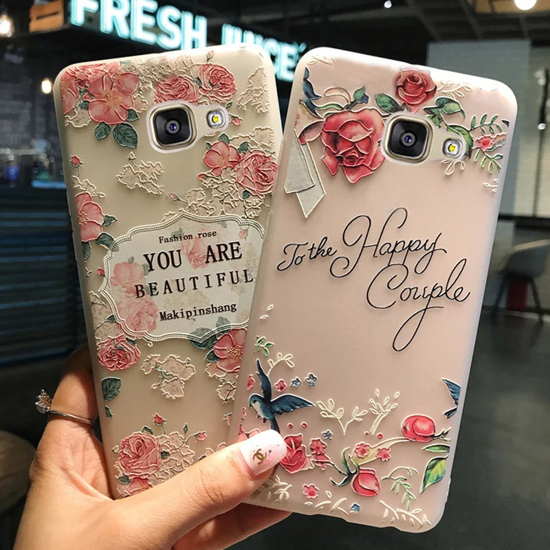 KaiNuEn coque чехол для samsung galaxy a5 2016 a 5 a510 силиконовый роскошный 3d цветок ТПУ телефон