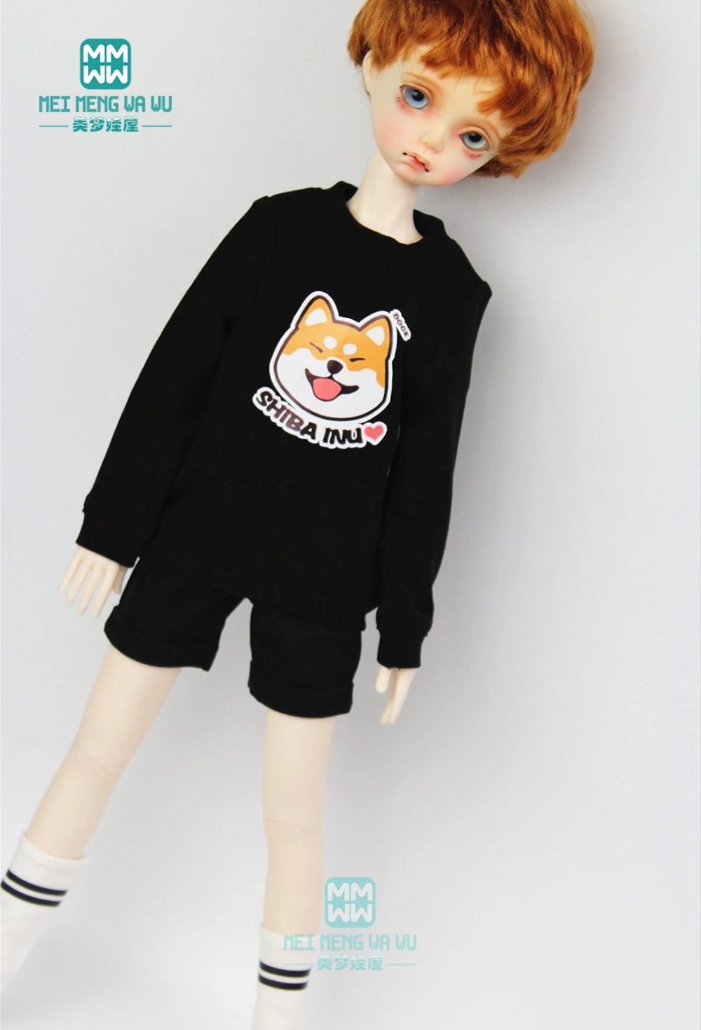 Аксессуары для кукол BJD Одежда 1/4 MSD модная черная и белая толстовка мальчиков
