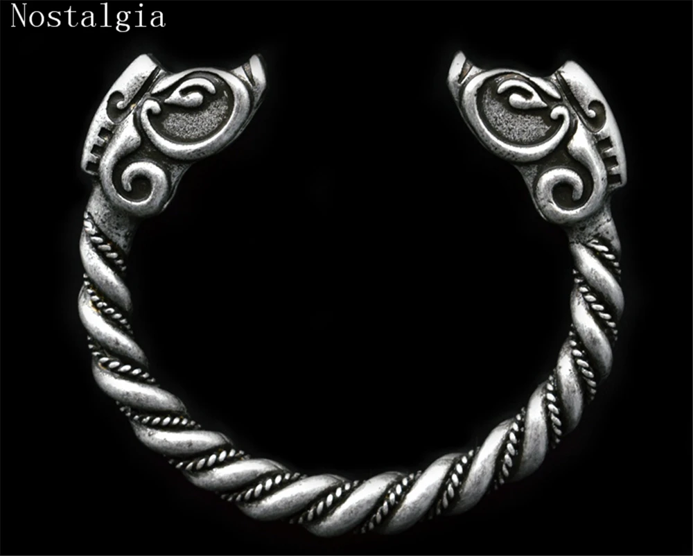 

Trendy Handmade Customize Viking Wolf Wild Boar Bracelet For Men Cuff Tibetan Silver Viking Opening Bangle Bracelets Jewelry