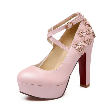 

Ultra-high with thick with waterproof platform shoes spring model of shallow mouth cross strap 32 bride shoes 1844-43 yards