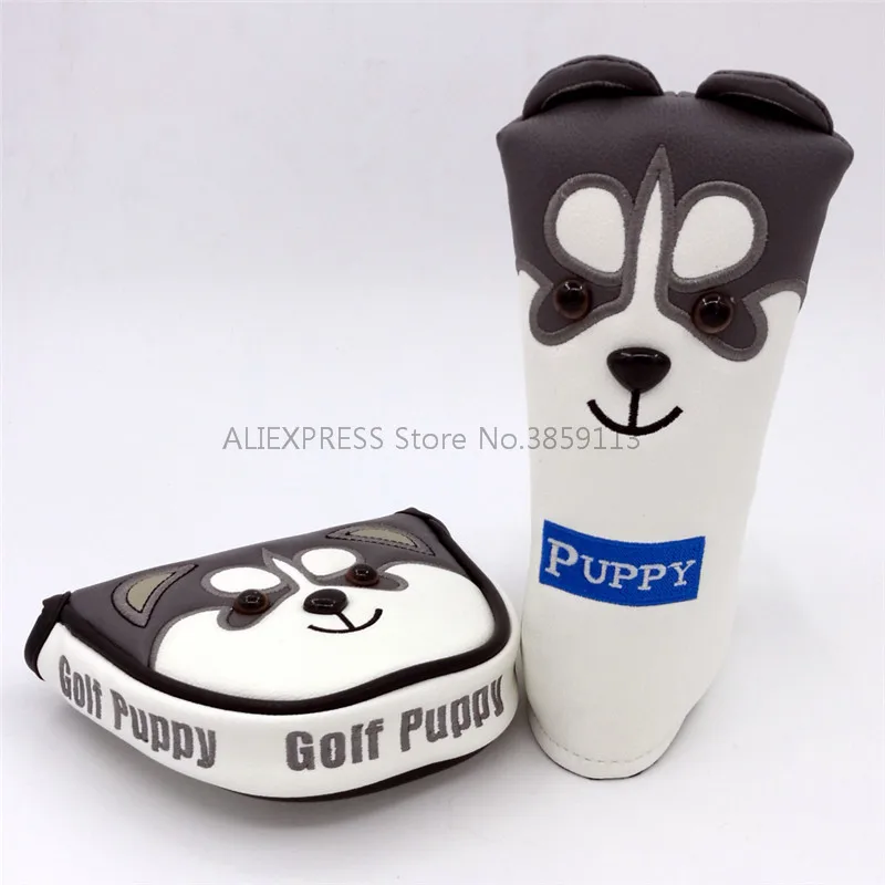 

New Husky Golf Putter Headcover With Magnetic Closure PU Leather Lovely Animal Mallet Or Blade Putters Head Covers