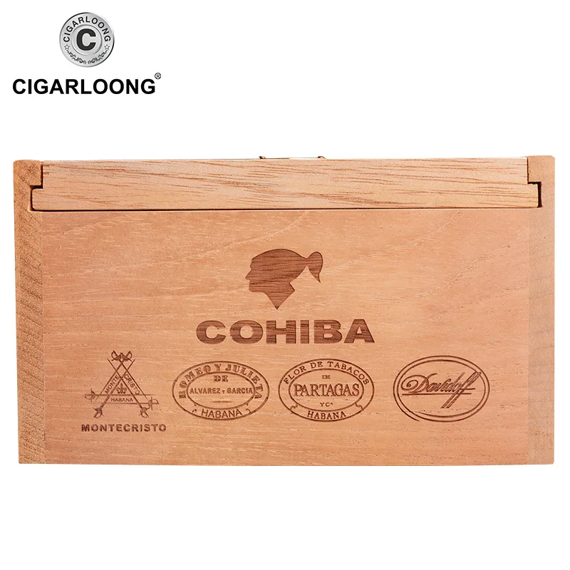 COHIBA Humidor из чистой твердой древесины Лаковая коробка для сигар большой емкости портсигар чехол CA-4007