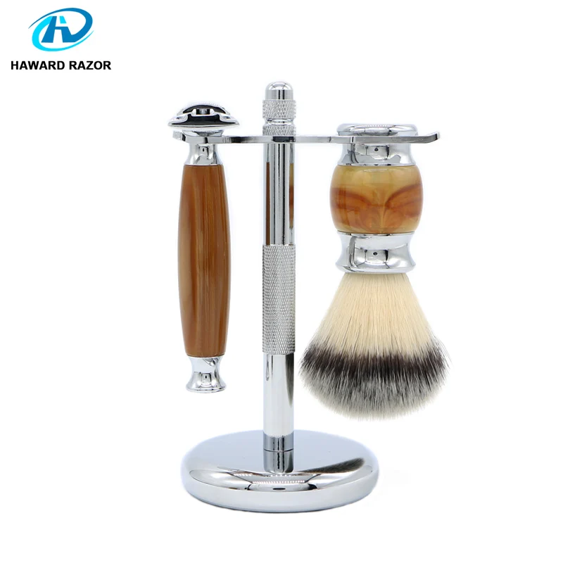 HAWARD Razor мужской набор для бритья с агатом безопасная бритва нейлоновая и