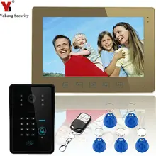 Yobang Security Touch Key 10″ Lcd RFID Password Video Door Phone Intercom System 1000 TV Line Remote Access Control System
