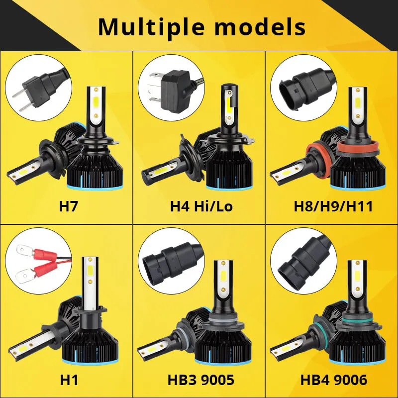 NAO h7 led h4 Светодиодная лампа h1 светодиодная лампа для авто h11 Автомобильная фара 12 В мотоциклетная лампа hb4 9006 автомобильные аксессуары hb3 9005 h9 h8 6000K