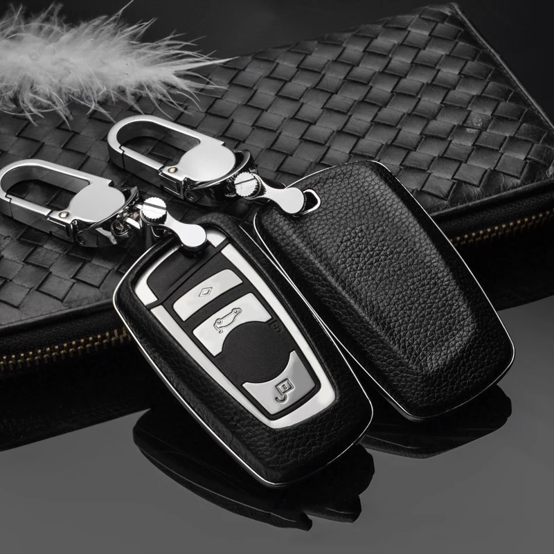 car key case cover shell fob holder for BMW 1 3 5 7 series x3 x4 F30 F10 F20 F18 118i 320i M3 M4 M5 key bag wallet key chain