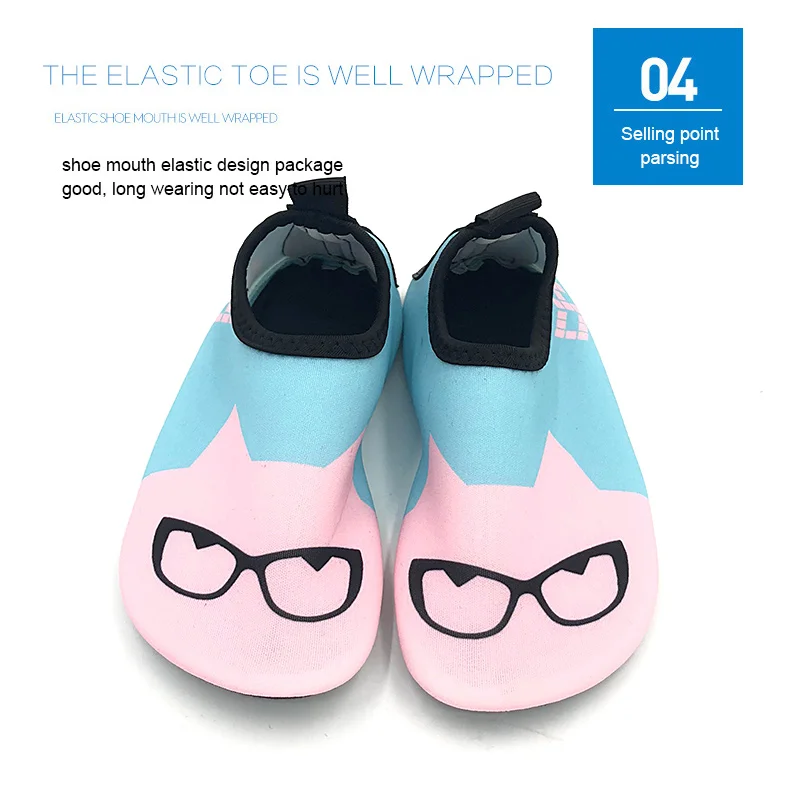 1 (21)Outdoor Sandals Kids Wading Shoes Quick-Drying Printing Pattern Lovely Anti-Slippery Breathable Children Beach Aqua Shoes