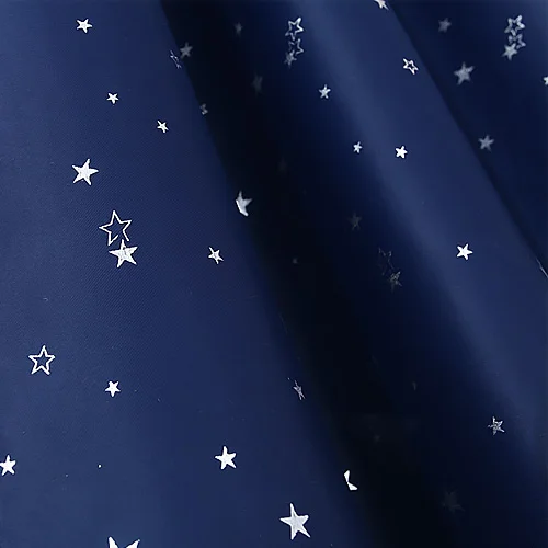 Синие затемненные занавески с высоким затенением, короткие занавески в морском стиле со звездами, занавески для детей, оконные панельные шторы для спальни - Цвет: Синий