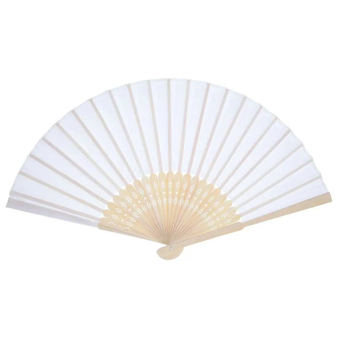 Aliexpress Buy HOT 12 Pack Hand Held Fans White Paper Fan Bamboo 