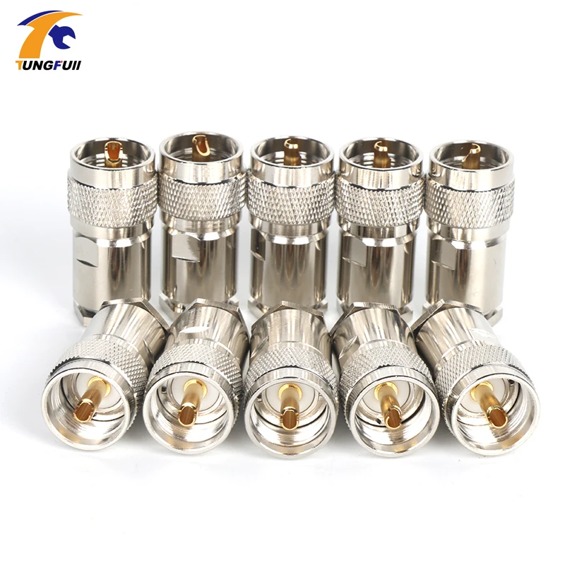 

4pcs UHF male plug PL259 clamp the RG8 RG165 RG213 LMR400 connectors High Quality