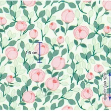 Полуярд импорт простая хлопковая ткань с зелеными листьями розовый цветок, ручной работы DIY одежды платье Детская ткань хлопок B388