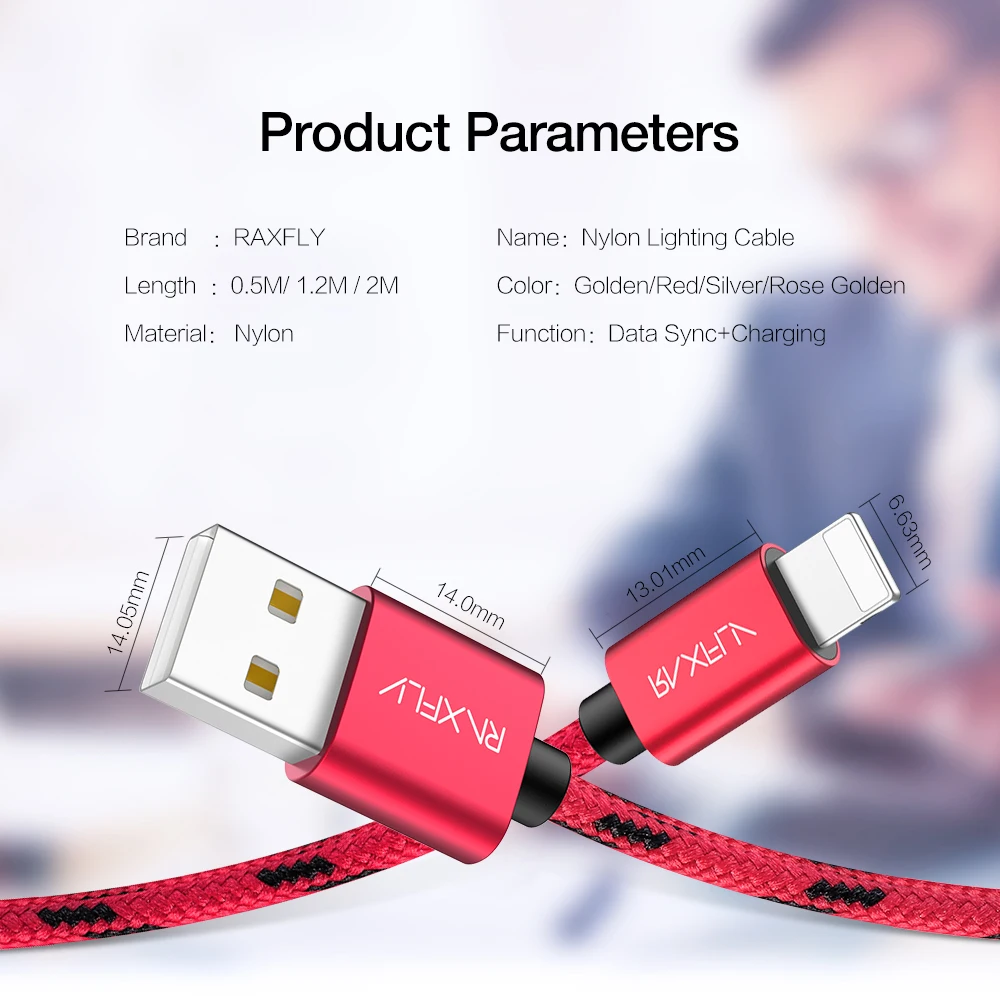 USB кабель RAXFLY для iPhone XS MAX XR зарядный с подсветкой X 7 6 6S 8 Plus синхронизации данных и