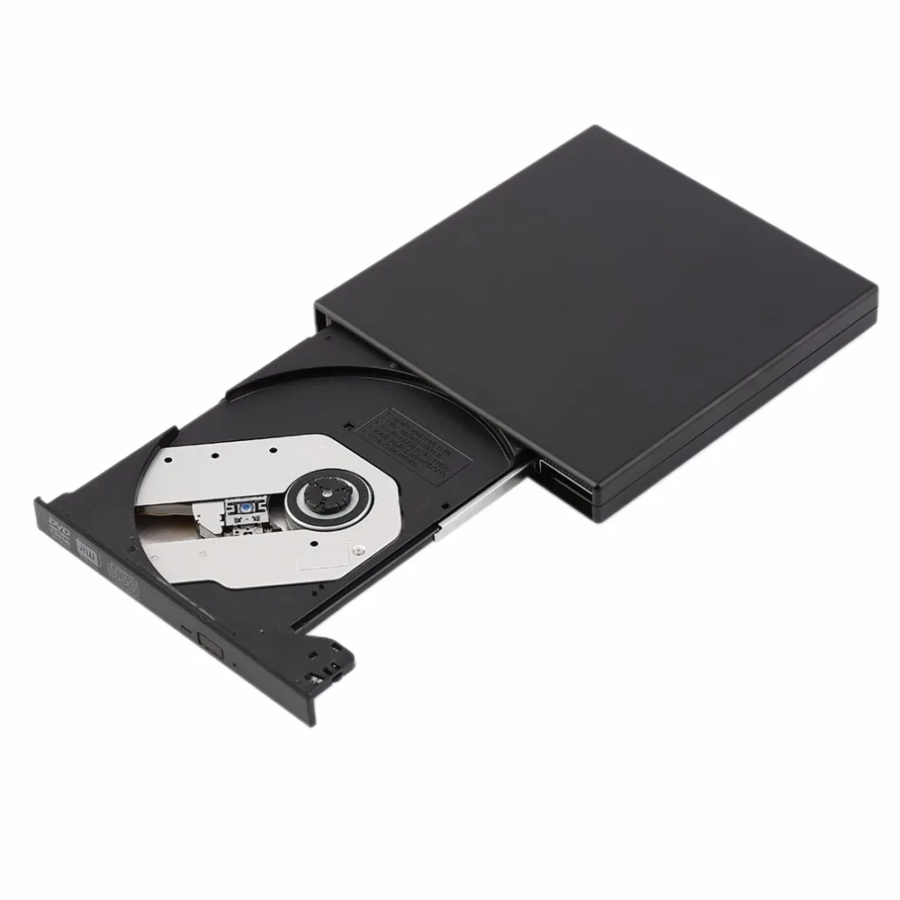 Черный USB 2,0 внешний CD+-RW DVD+-RW DVD-RAM Пишущий привод для портативных ПК Прямая поставка