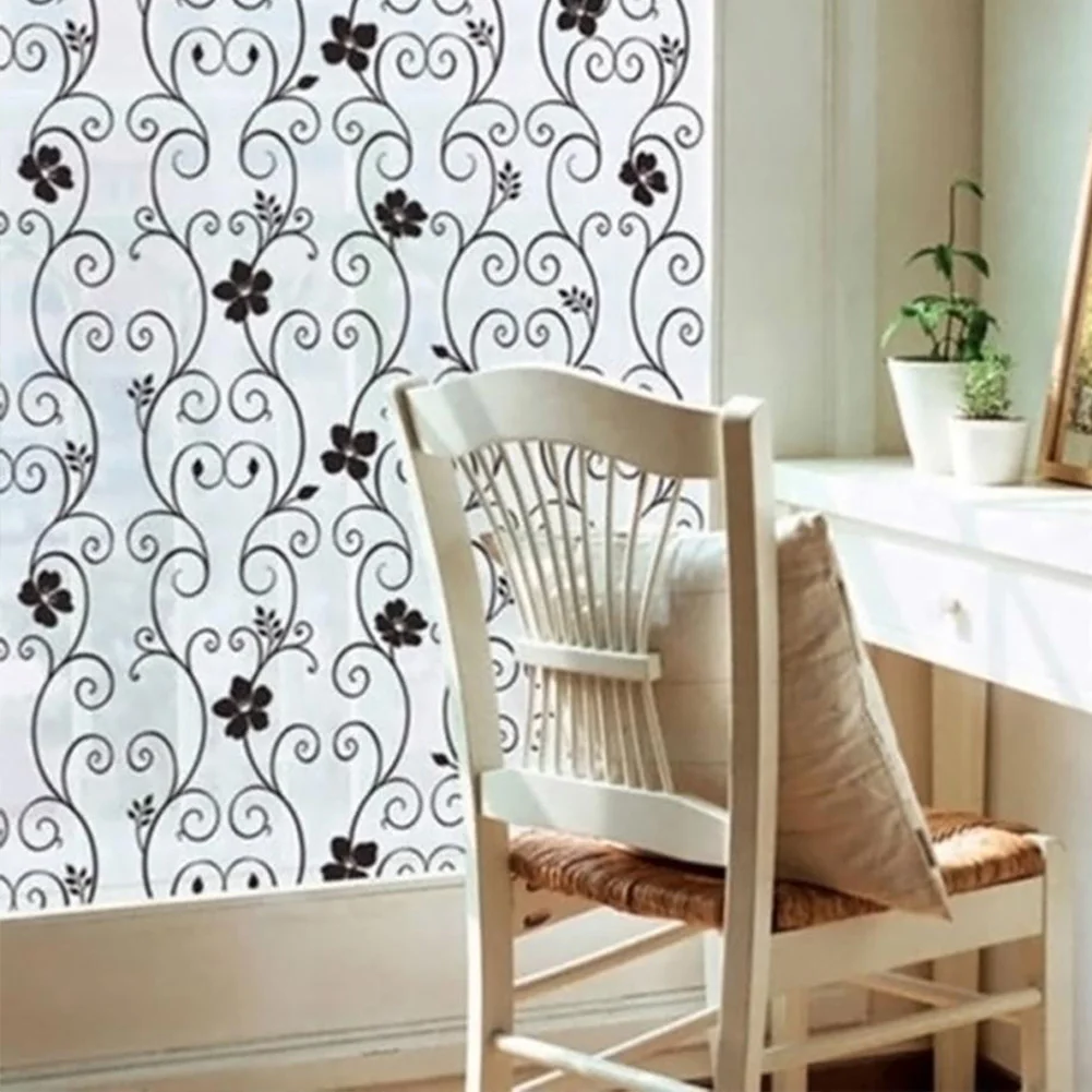 45*200CM Self-Adhesive Film Waterproof Window Privacy Film Sticker Sunscreen Static Adhesive Glass Window Cover Home Decor
