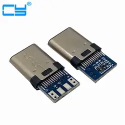 10 шт./лот DIY 24pin USB 3.1 Тип c USB-C Male Сварка, пайка разъем SMT Тип