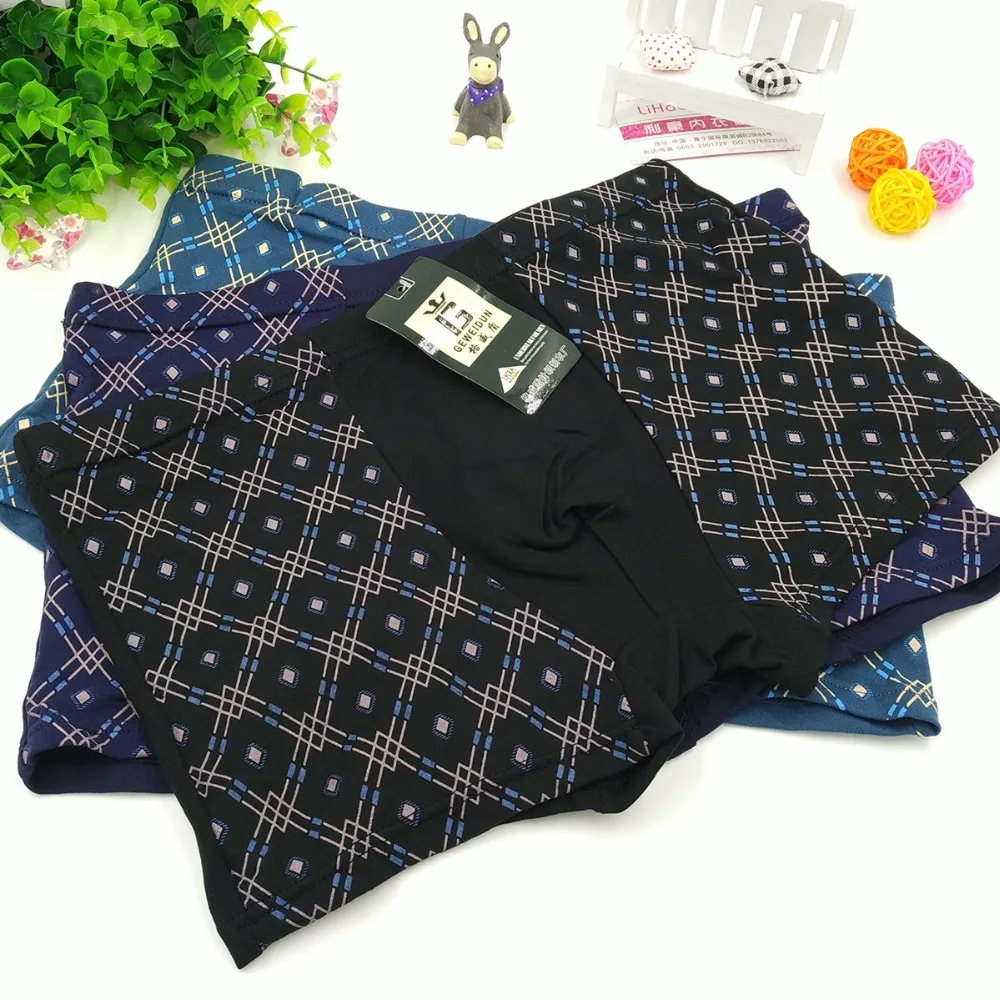 

4 pcs Mens Underwear Boxer Loose Shorts Men'S Panties Cotton Soft Large Arrow Pants At Home Underwear Classic Basics cueca boxer