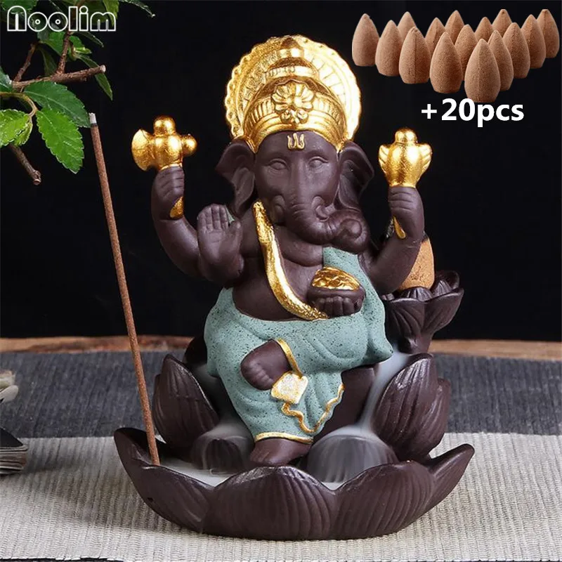 Курильница для благовоний Ganesha Backflow слон Бог эмблема благоприятный и успешный