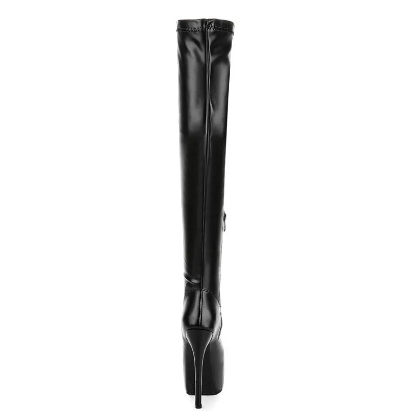 Nero Caldo Nuove Zip Alto Al Nero Inverno Tacco Sopra Piattaforma Flock Sexy Scarpe Donna Black Donne Modo Gli Della Bianco Sottile il bianco Di Stivali Da 2019 Coscia Ginocchio gXqTdg