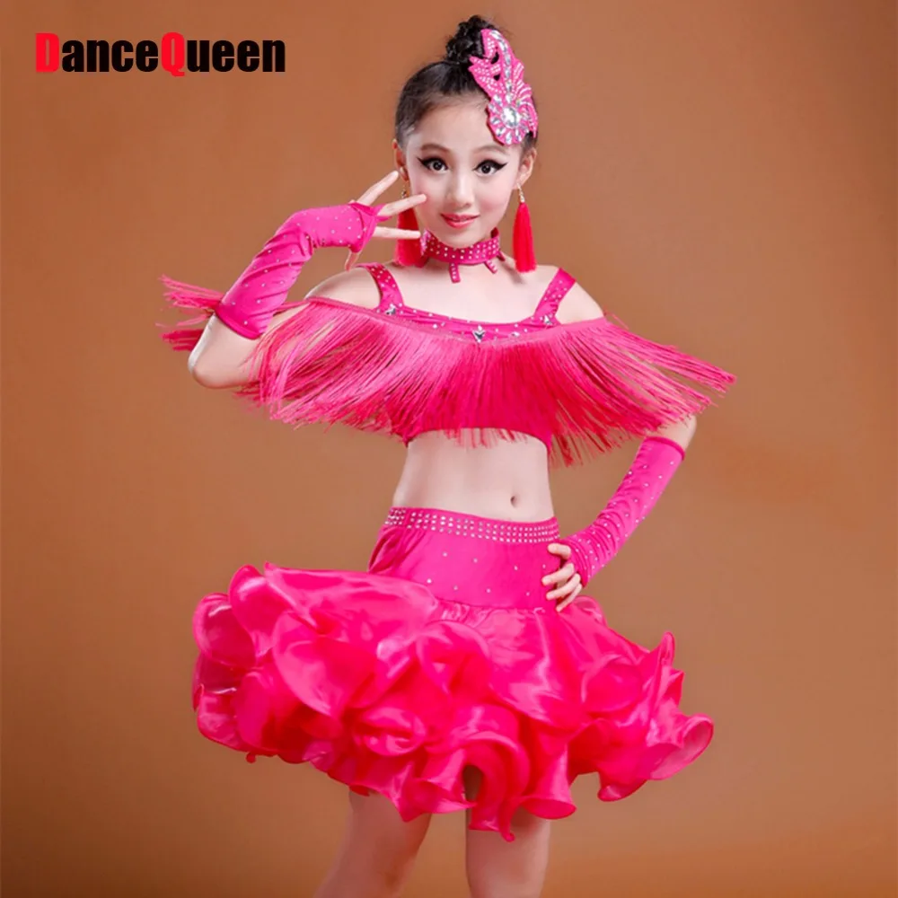 Aliexpress.com : Buy Latin Dance Costumes 6Pcs(Dress+Headwear ...