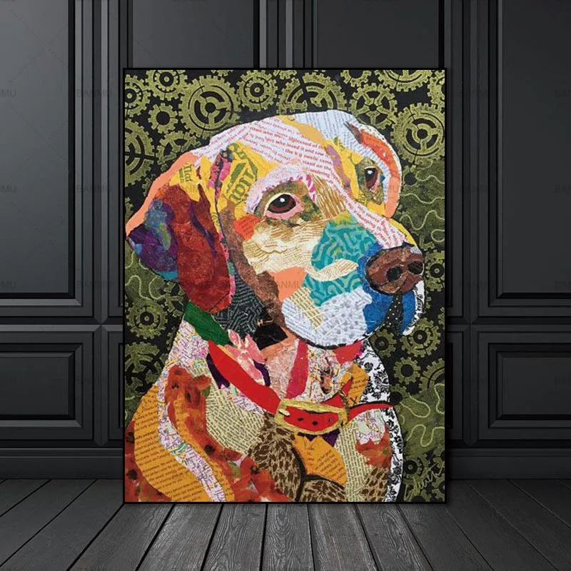 

Picture poster and print animal colorful dog Canvas painting Wall poster decoration for living room wall art picture home decor