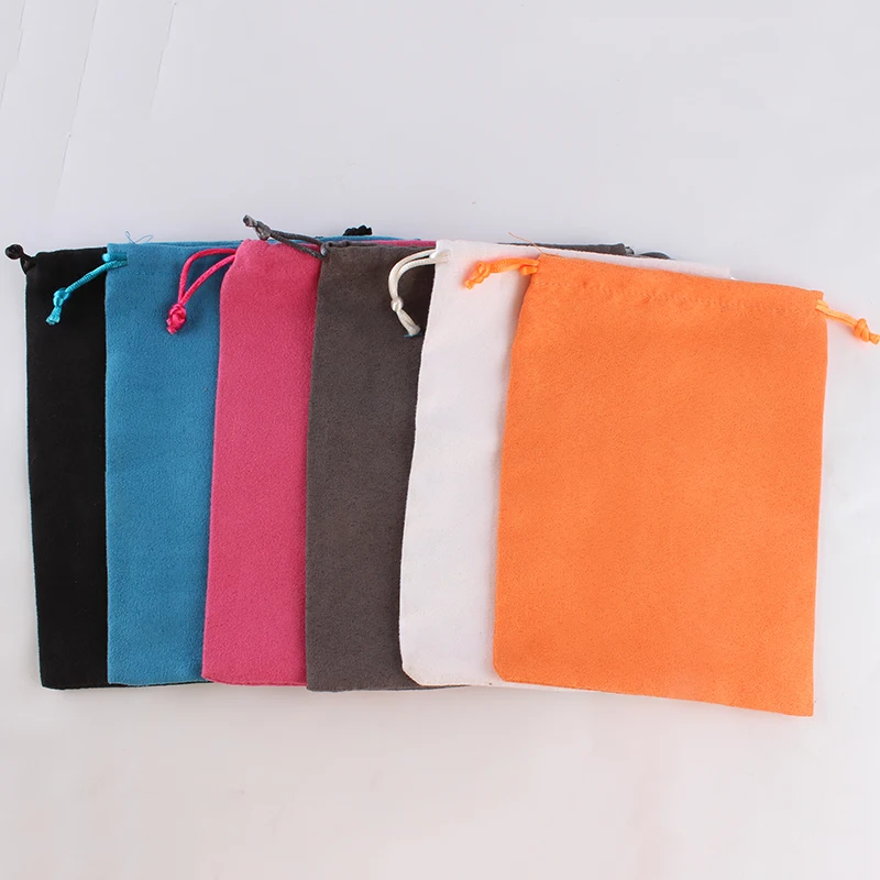 5pcs/lot 15*20cm Suede Drawstring Bag Wedding Decoration Jewelry Pouch