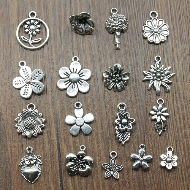20pcs Hearts Charms Antique Silver Color Small Heart Charms