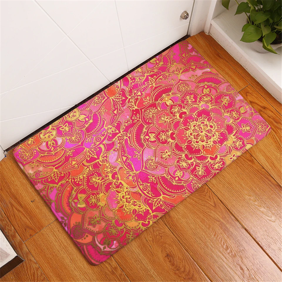 BeddingOutlet в богемном стиле с цветочным узором и мандалой ковер из полиэстера, не скользящие по полу коврик для Спальня Ванная комната Кухня двери 40x60 см