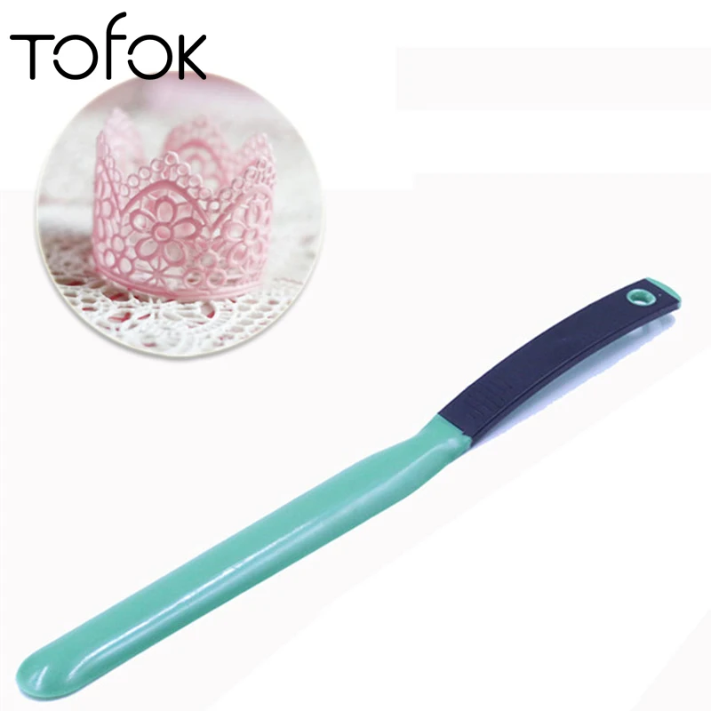 

Tofok Plastic Lace Cake Scraper Fondant Wedding Butter Spatulas Icing Sugarcraft Cutter Toast Knife Kitchen Utensil Random Color