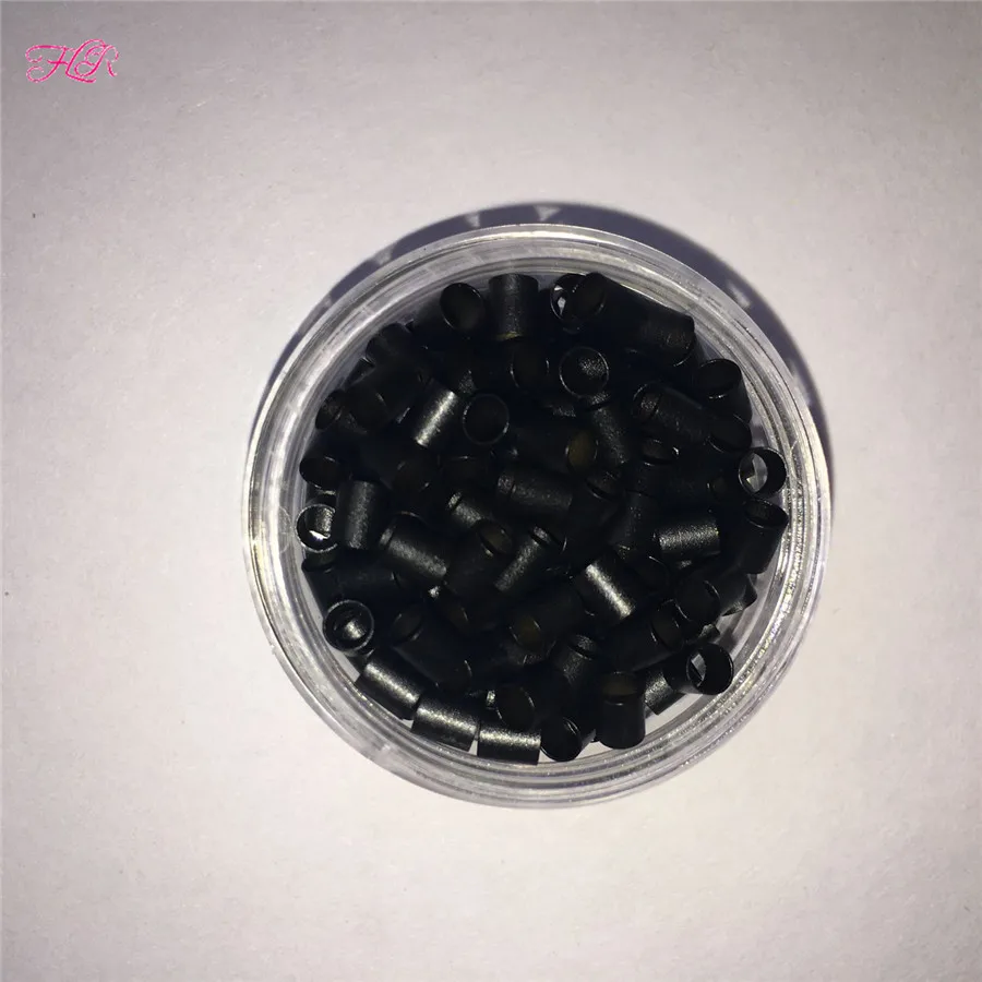 쉽게 잠글 수 있는 마이크로 헤어 링 3.2*2.8x3.8mm 유로 락 구리 튜브 마이크로 링 링크 비즈 1000개 스틱 팁 헤어 익스텐션용