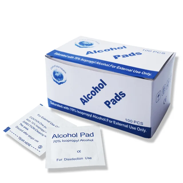 100Pcs/Box Portable Alcohol Disinfection Tablet Alcohol Pad Swabs Wipes Skin Antibacterial Tool Cleanser Home makeup new
