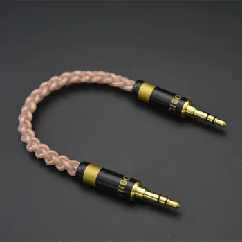 

2017 new 16 core Custom 3.5mm to 3.5mm 19AWG 7N Pure Plating Silver-copper Alloy Single Crystal Cable Audio Cable For Amplif