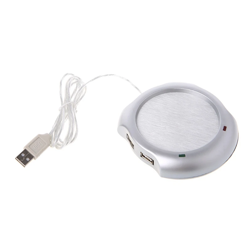 1 Set USB Tea Coffee Cup Mug Warmer Heater Pad with 4 Port USB Hub PC Laptop