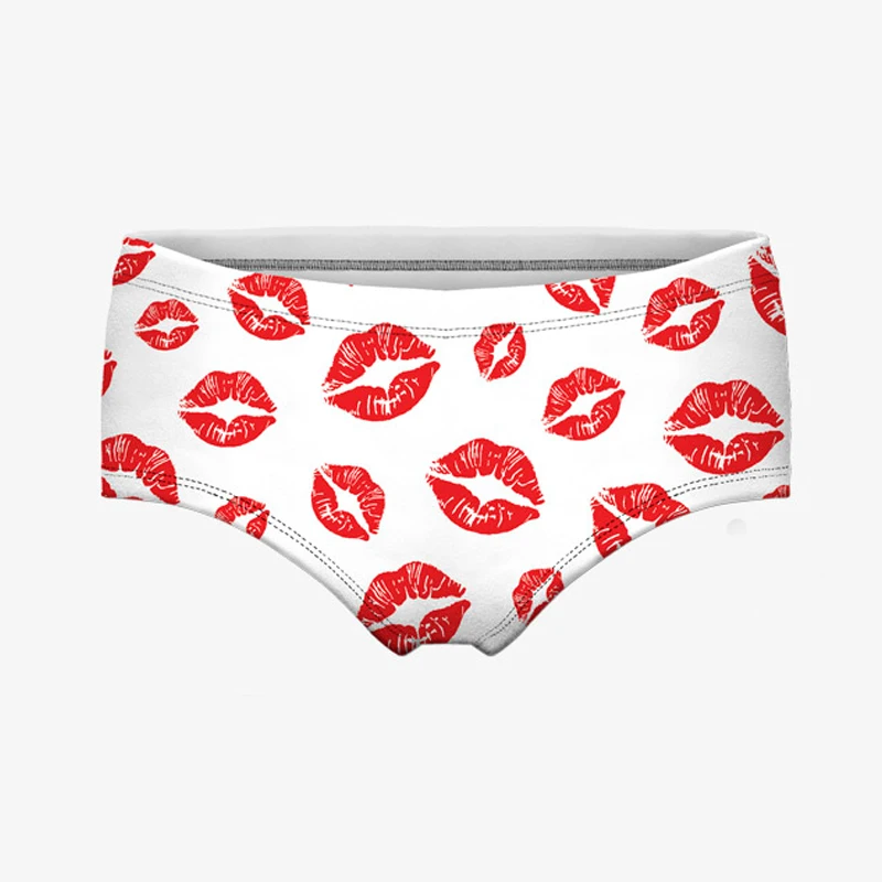 Трусики женские хлопковые с 3D принтом надписью kiss me Love|woman panties briefs|panties briefswomen |