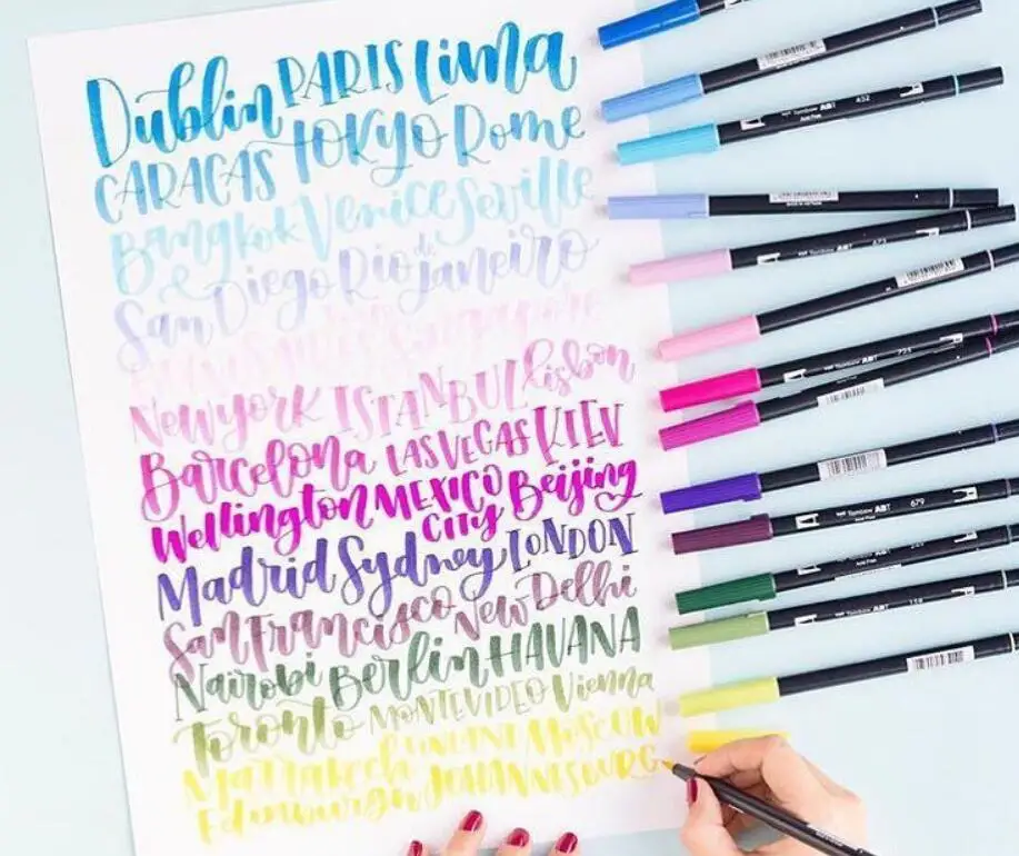 TOMBOW AB-T 듀얼 브러시 펜 마커 소프트 브러시 펜 108 색상 ABT 서예 전문 수채화 마커 펜 그림