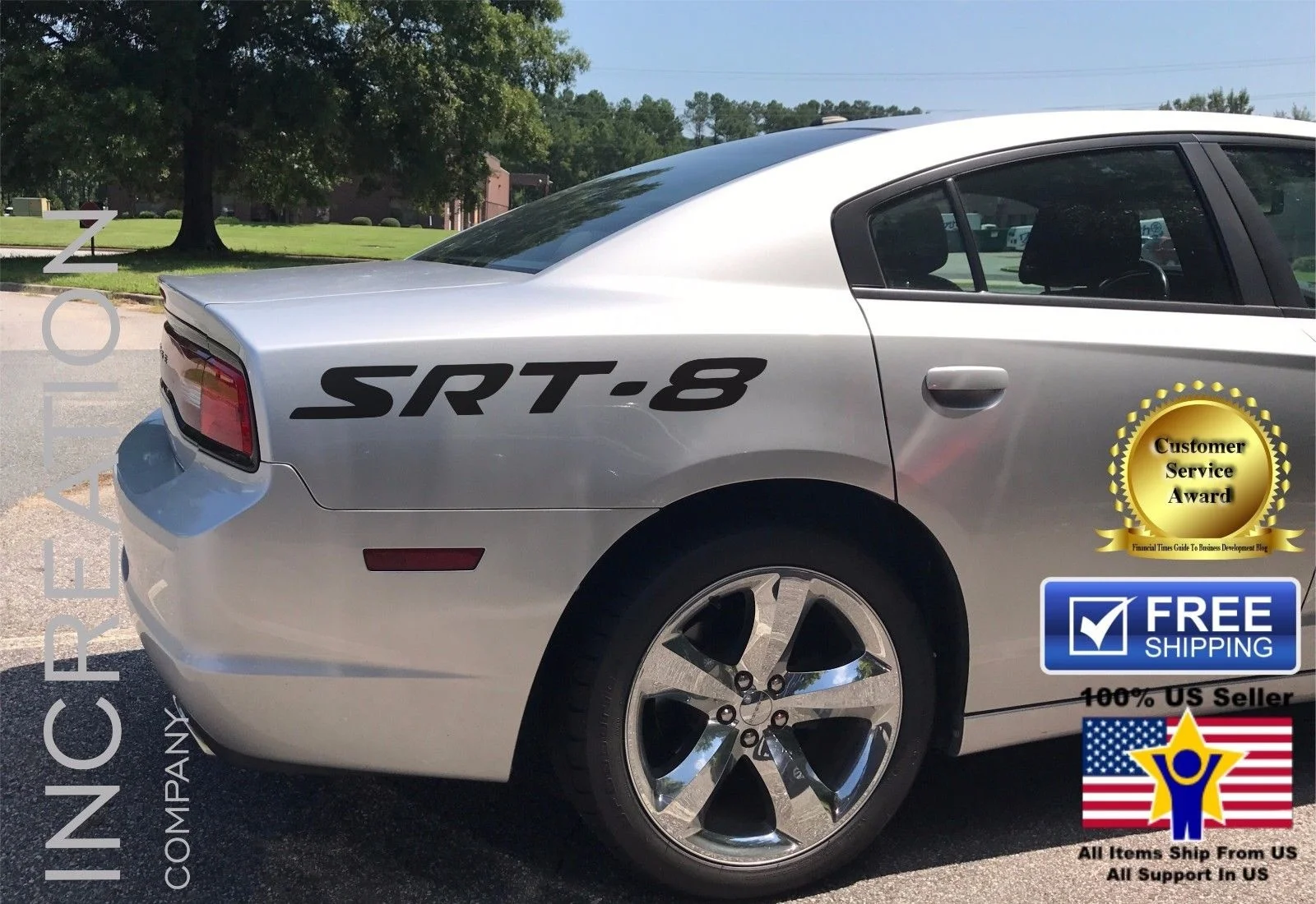 Для (2 шт.) SRT-8 Dodge charger back fenders виниловые наклейки Hemi mopar Graphics logo sport | Автомобили и