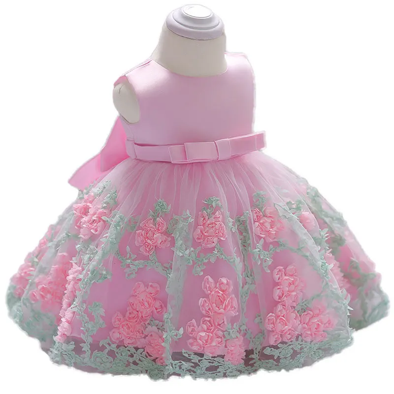 

Toddler Baby Girls Princess 1st Birthday Flower Party Dress Clothing Kids Christening Baptism Dresses Vestidos Newborn Infant