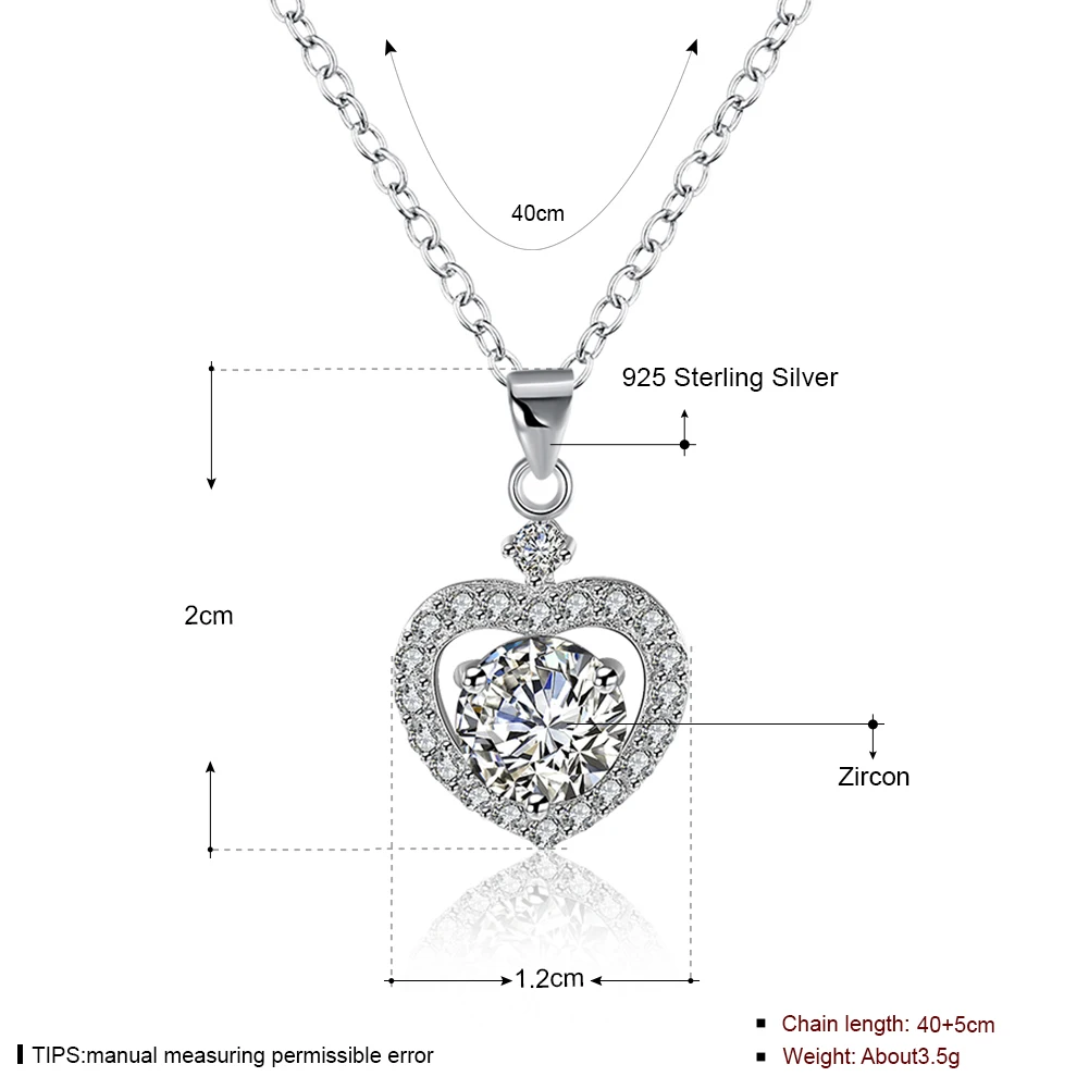 Персонализированные Дизайн в форме сердца Талисманы 925 Серебряный necklacee маятник